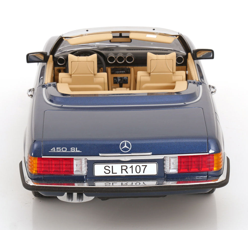 Mercedes 450 SL R107 EU-Version mit abnehmbarem Softtop 1985 blaumetallic