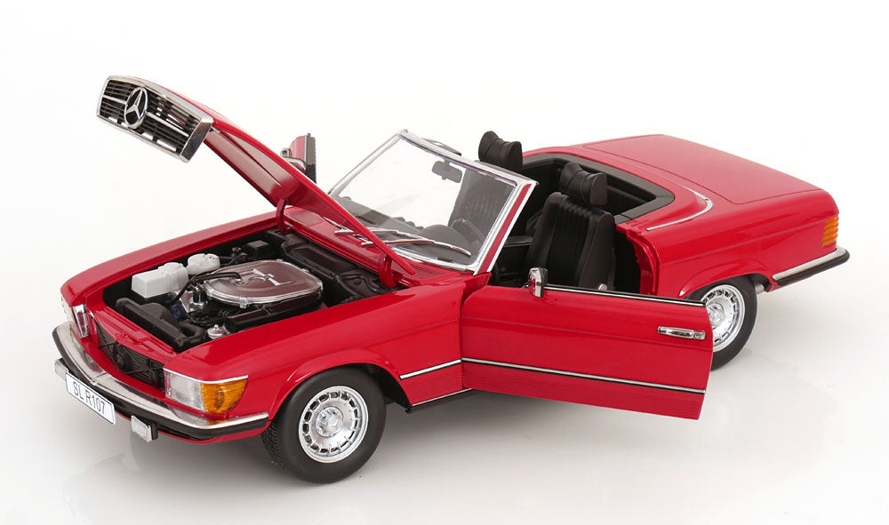 Mercedes 450 SL R107 EU-Version mit abnehmbarem Softtop 1985 rot