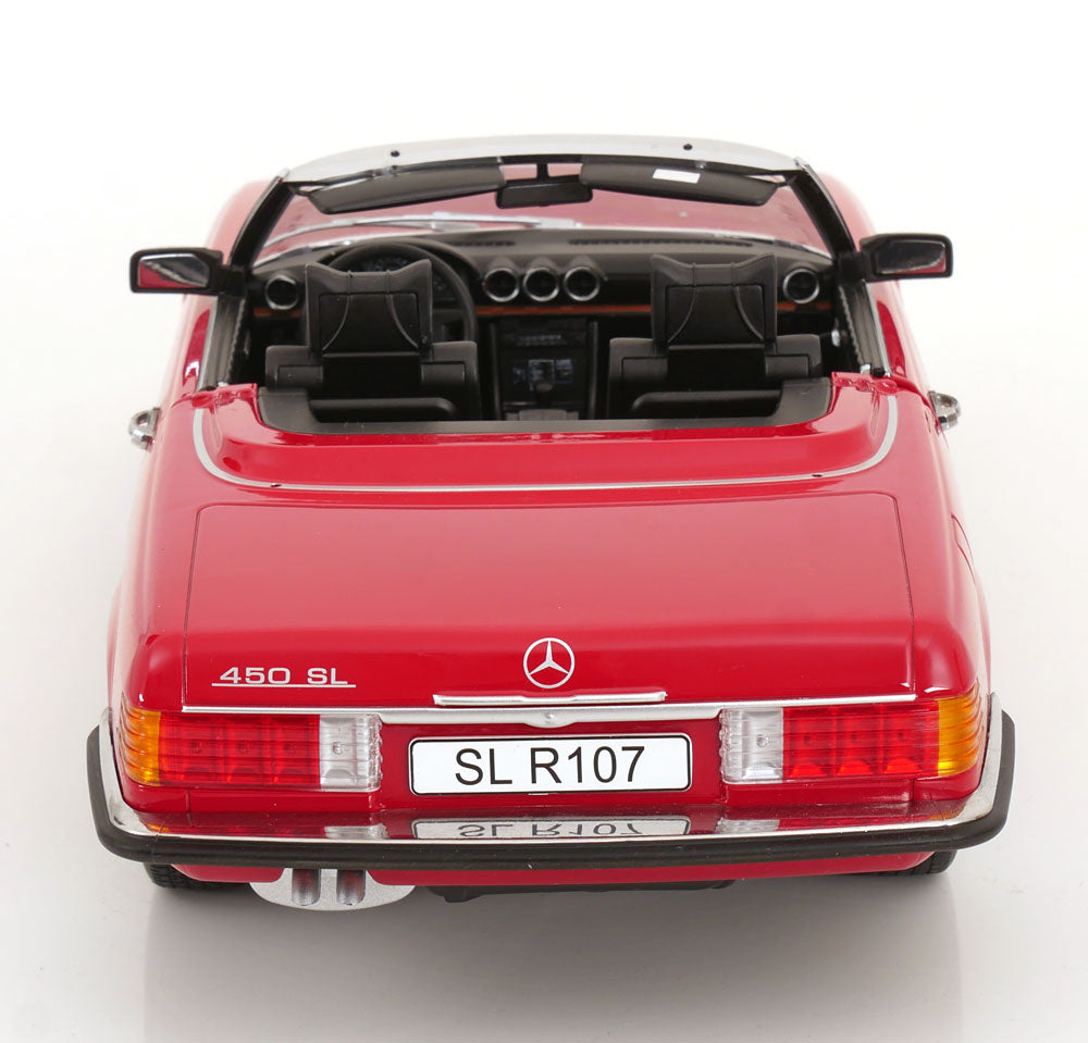 Mercedes 450 SL R107 EU-Version mit abnehmbarem Softtop 1985 rot