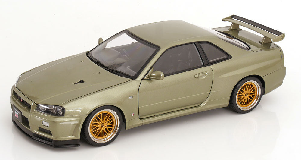 Nissan Skyline GT-R R34 V-Spec Nür BBS Felgen 2001 hellgrün-metallic