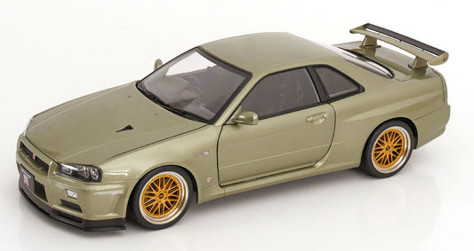 Nissan Skyline GT-R R34 V-Spec Nür BBS Felgen 2001 hellgrün-metallic