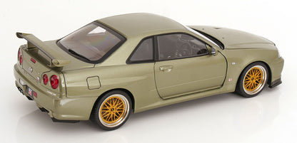 Nissan Skyline GT-R R34 V-Spec Nür BBS Felgen 2001 hellgrün-metallic