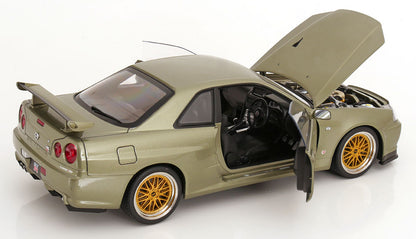 Nissan Skyline GT-R R34 V-Spec Nür BBS Felgen 2001 hellgrün-metallic