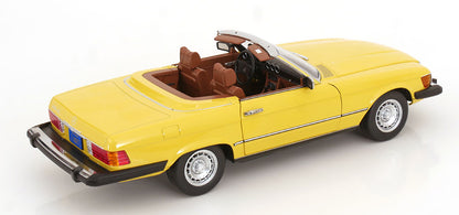 Mercedes 450 SL R107 US-Version mit abnehmbarem Softtop 1985 gelb