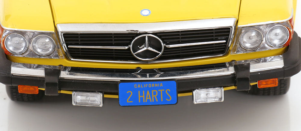Mercedes 450 SL R107 US-Version mit abnehmbarem Softtop 1985 gelb