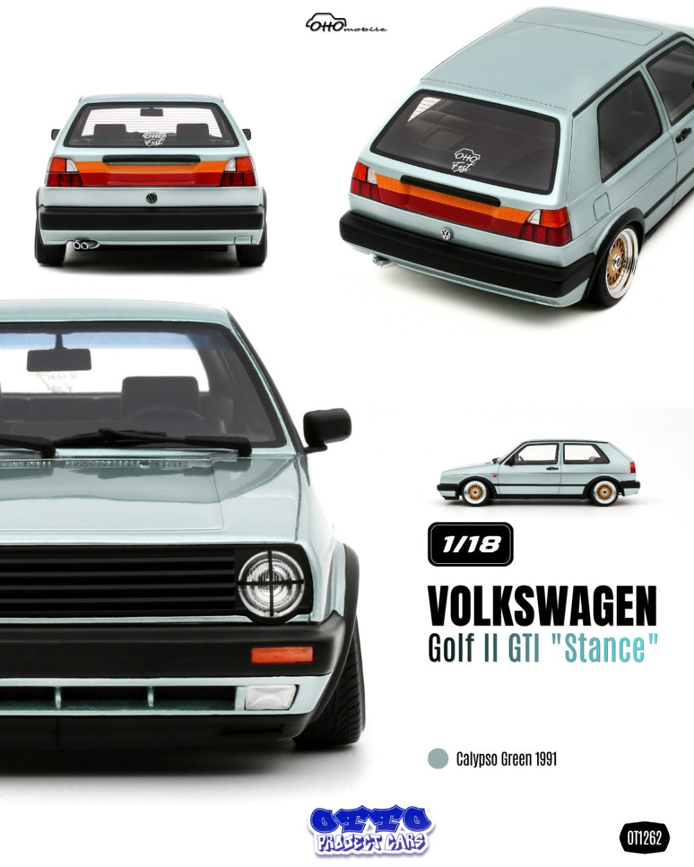 VOLKSWAGEN VW GOLF II GTI "STANCE" CALYPSO GREEN 1991