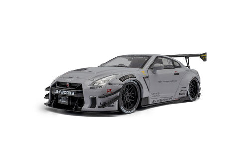 NISSAN - GT-R (R35) TYPE 2 LIBERTY WALK LB WORKS COUPE WITH AMERICAN DIORAMA FIGURE 2018 - GREY
