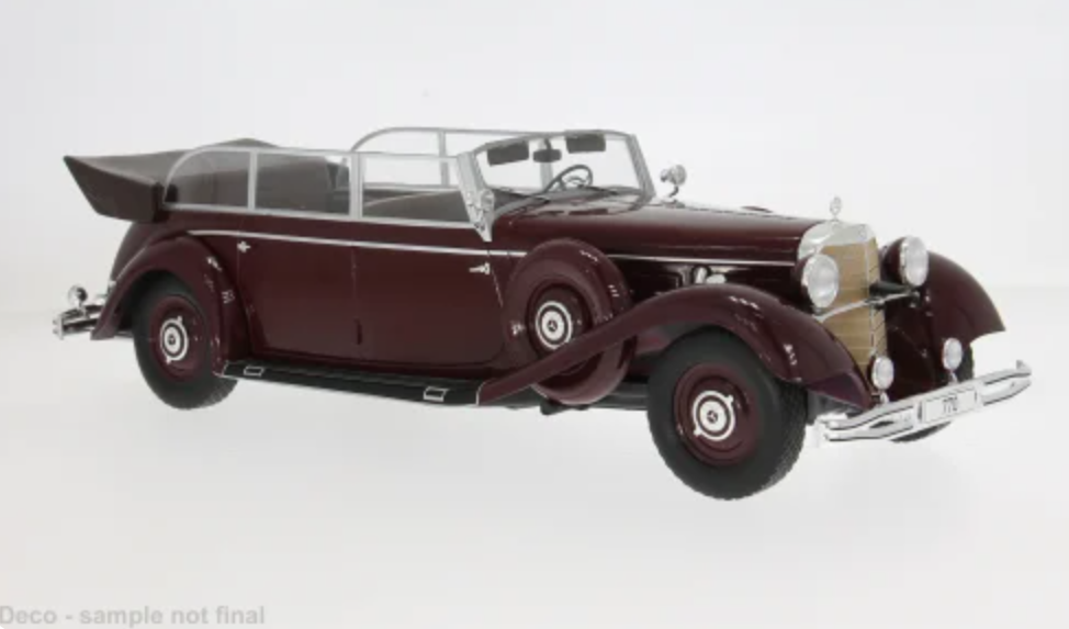 Mercedes 770 (W150) Cabriolet, dunkelrot/schwarz, 1938