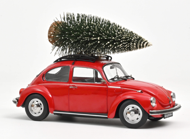VW 1303 1973 Red Merry Christmas