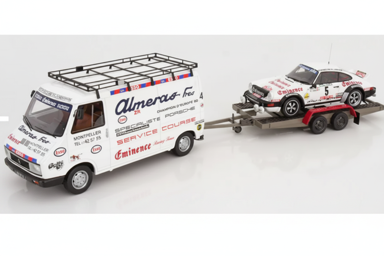 RALLYE PACK Citroën C35 + Porsche 911 SC GR.4 #5 THERIER Rallye de Portugal 1981 + Trailer