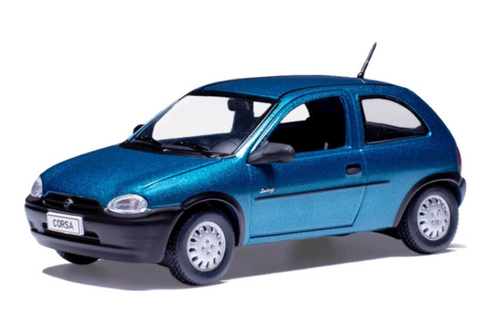Opel Corsa B Swing grün 1995 mit Vitrine