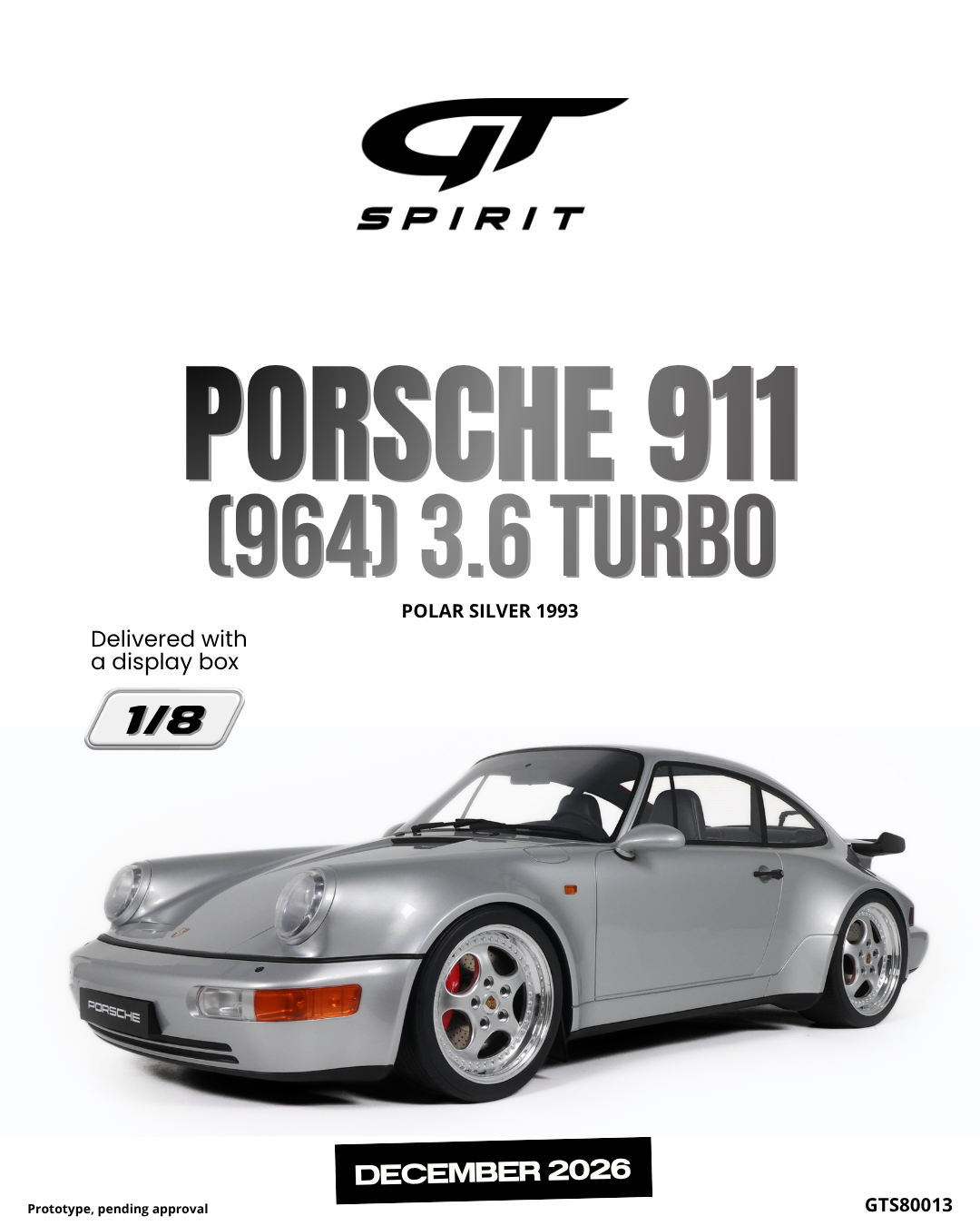 PORSCHE 911 [964] 3.6 TURBO POLAR SILVER 1993