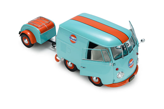 VOLKSWAGEN - T1 VAN KOOL COMBI GULF OIL TRIBUTE 1950 - LIGHT BLUE ORANGE