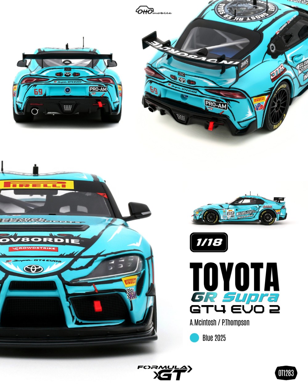 TOYOTA GR SUPRA GT4 EVO 2 A. MCINTOSH / P. THOMPSON BLUE 2025