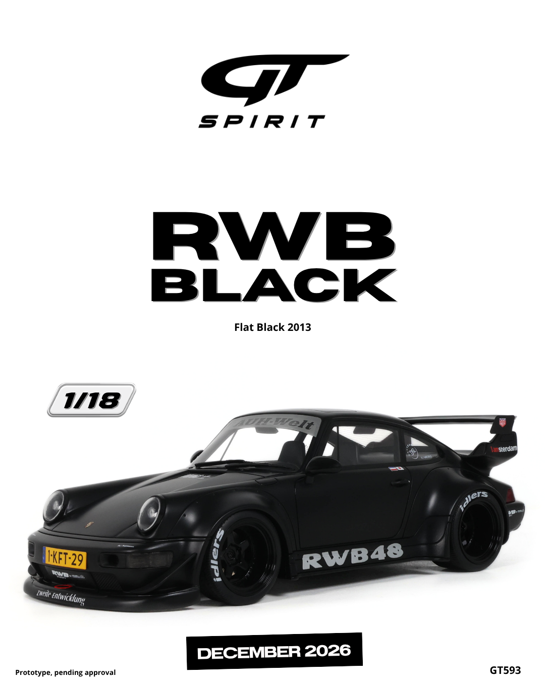 RWB PORSCHE 911 BLACK FLAT BLACK 2013