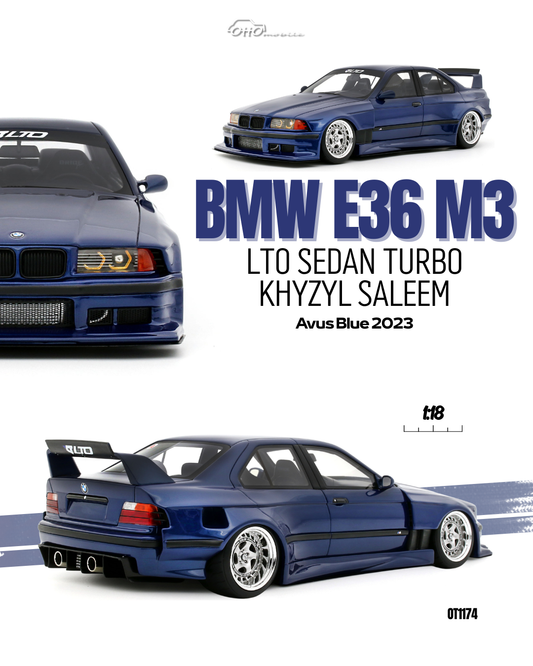 BMW E36 LTO Sedan Turbo Khyzyl Saleem Avus Blue 2023