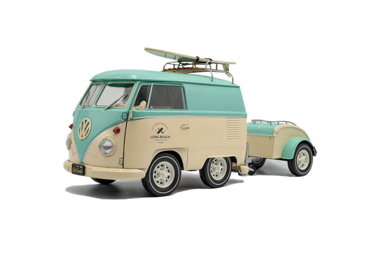 VOLKSWAGEN - T1 VAN KOOL COMBI WITH TRAILER 1950 - LIGHT BLUE WHITE