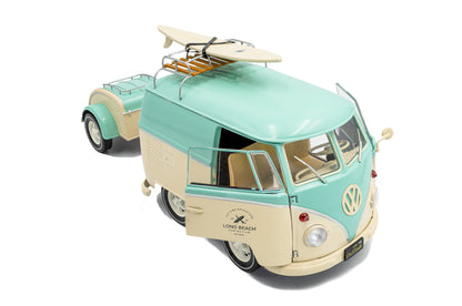 VOLKSWAGEN - T1 VAN KOOL COMBI WITH TRAILER 1950 - LIGHT BLUE WHITE