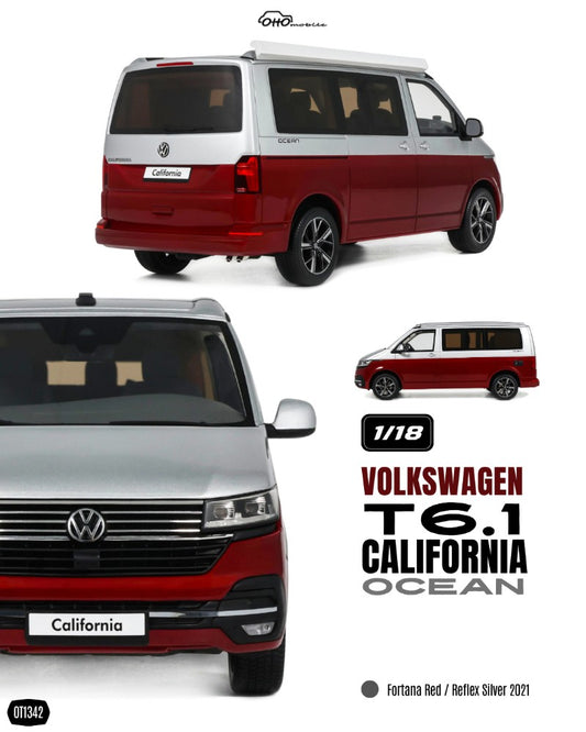 VW VOLKSWAGEN T6.1 CALIFORNIA OCEAN FORTANA RED / REFLEX SILVER 2021